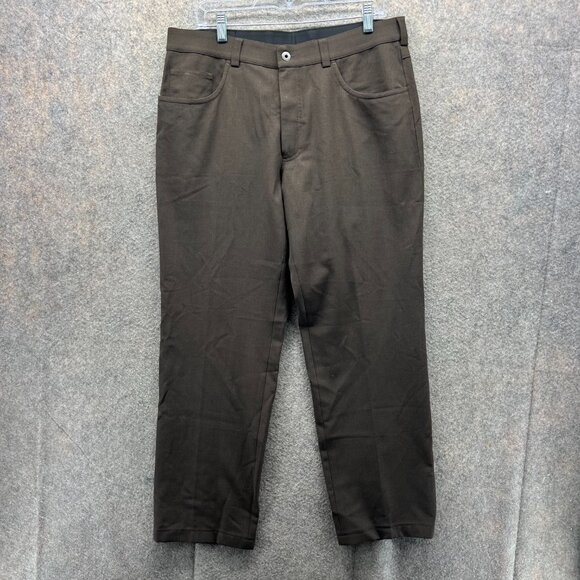 Atelier Gardeur Pants Mens 36/32 Brown Classic Straight Cotton Slacks Trouser - Picture 1 of 12